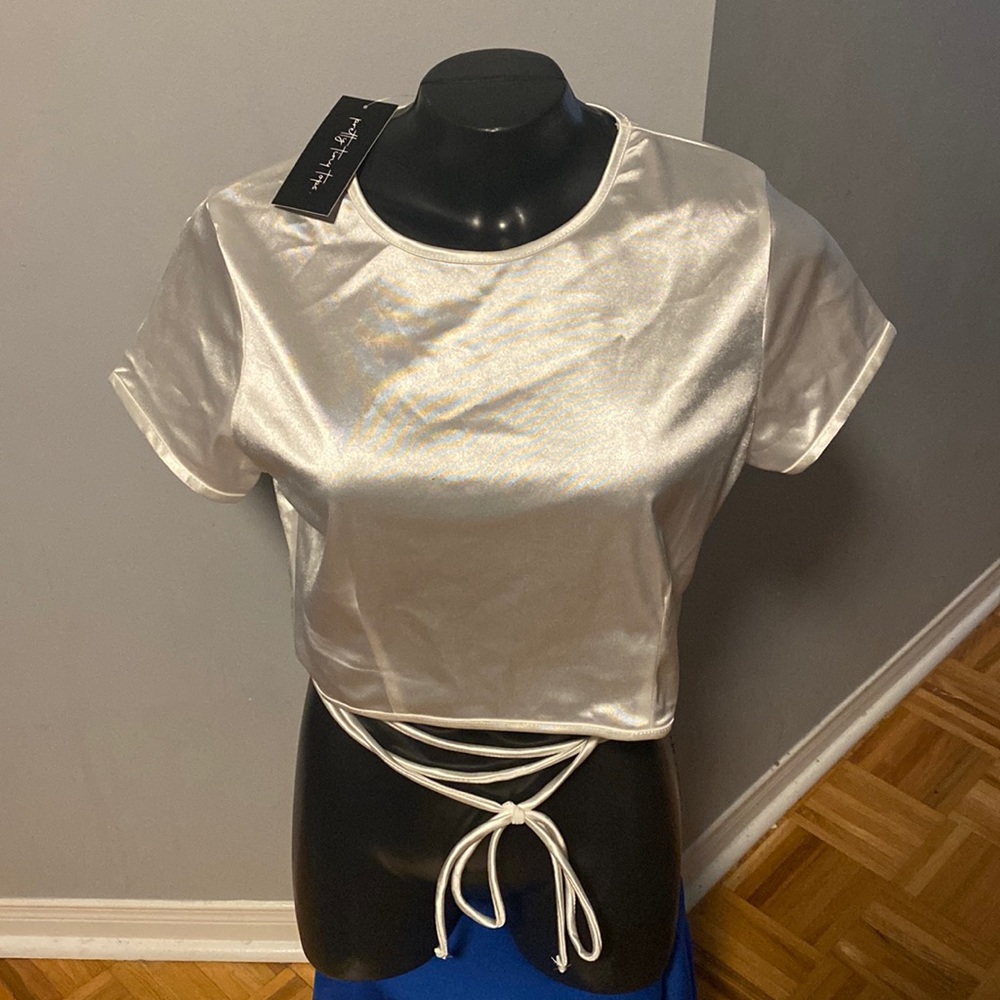 Pearl white crop top